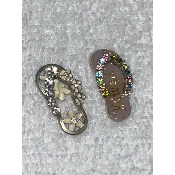Vintage Lia Sophia Silver Flip Flop and Turtle Charms - Picture 3 of 9